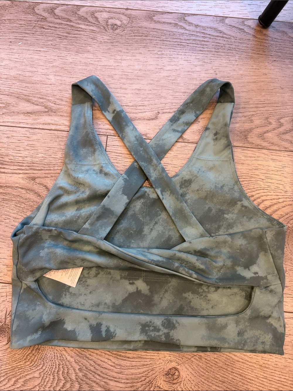 Amazon mint Green Cloud-Print Crossback Crop Top - Picture 3 of 3